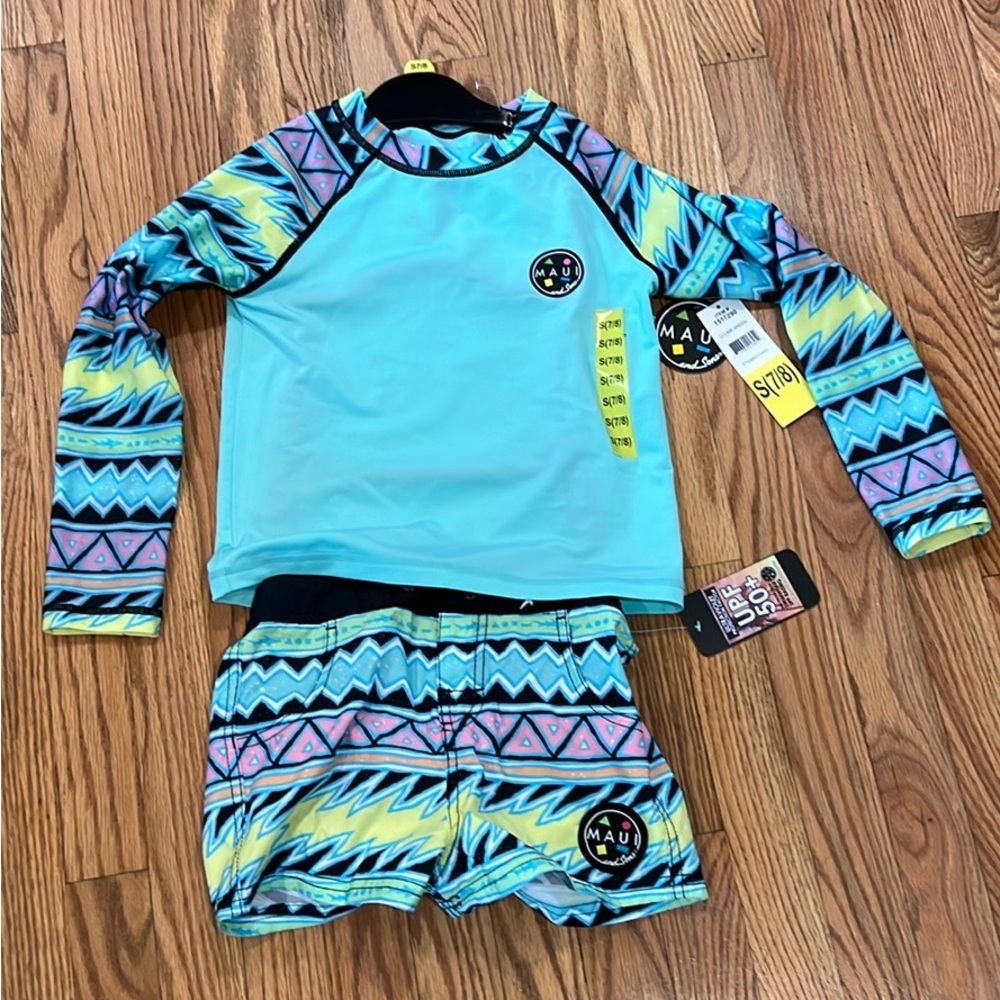 Girls Maui and sons 50 UPF 2 pcs swim set
